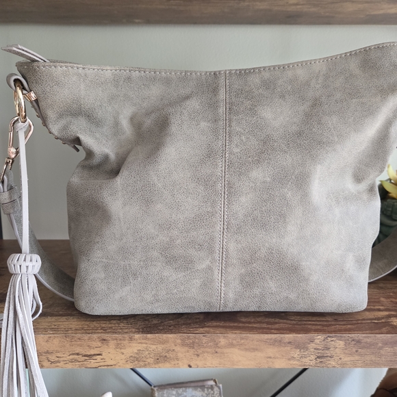 Steve Madden Handbags - Steve Madden Taupe Shoulder Bag with Tassel